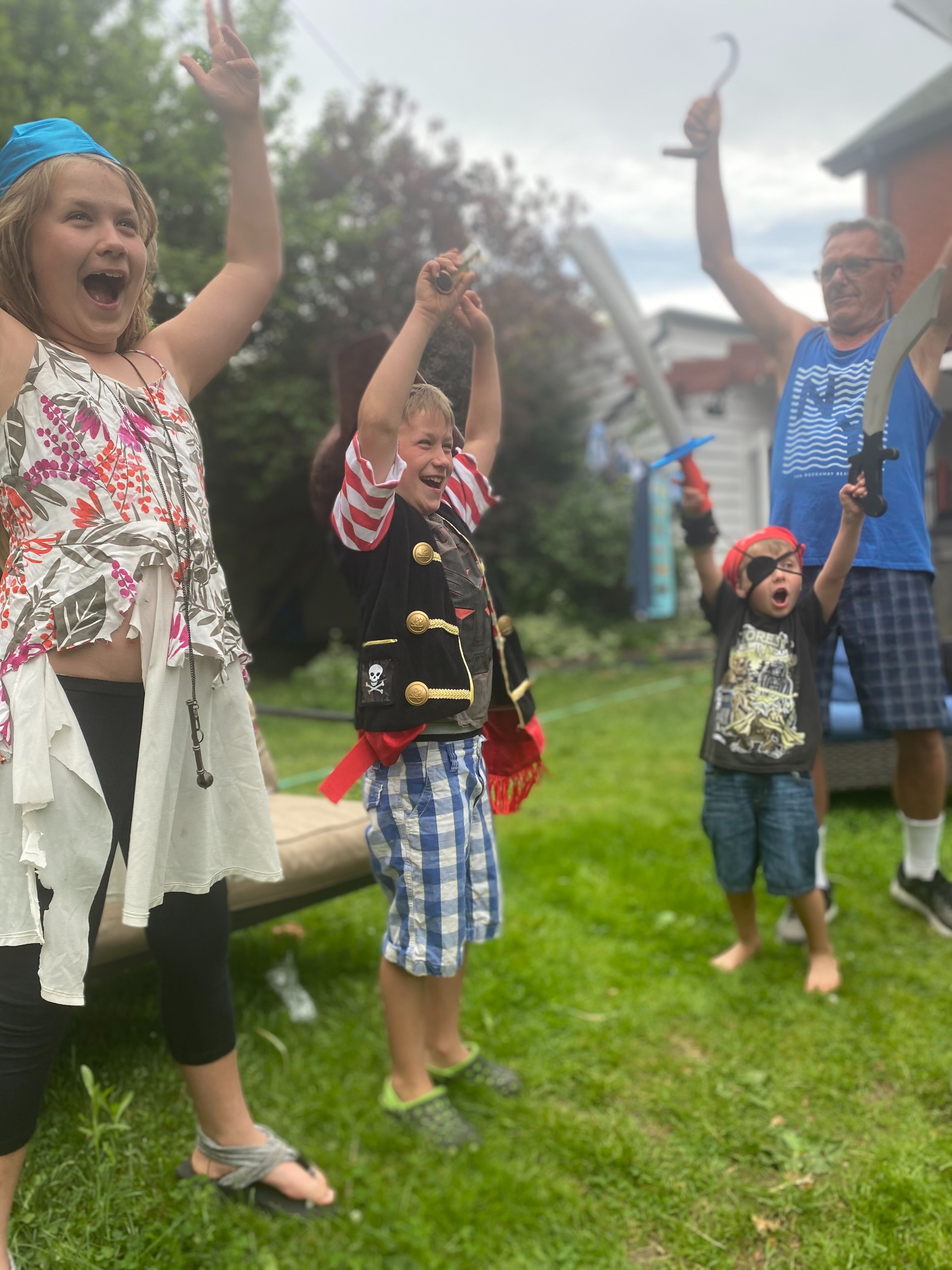 Celebrating our pirate ship on Willingdon being completed!!!