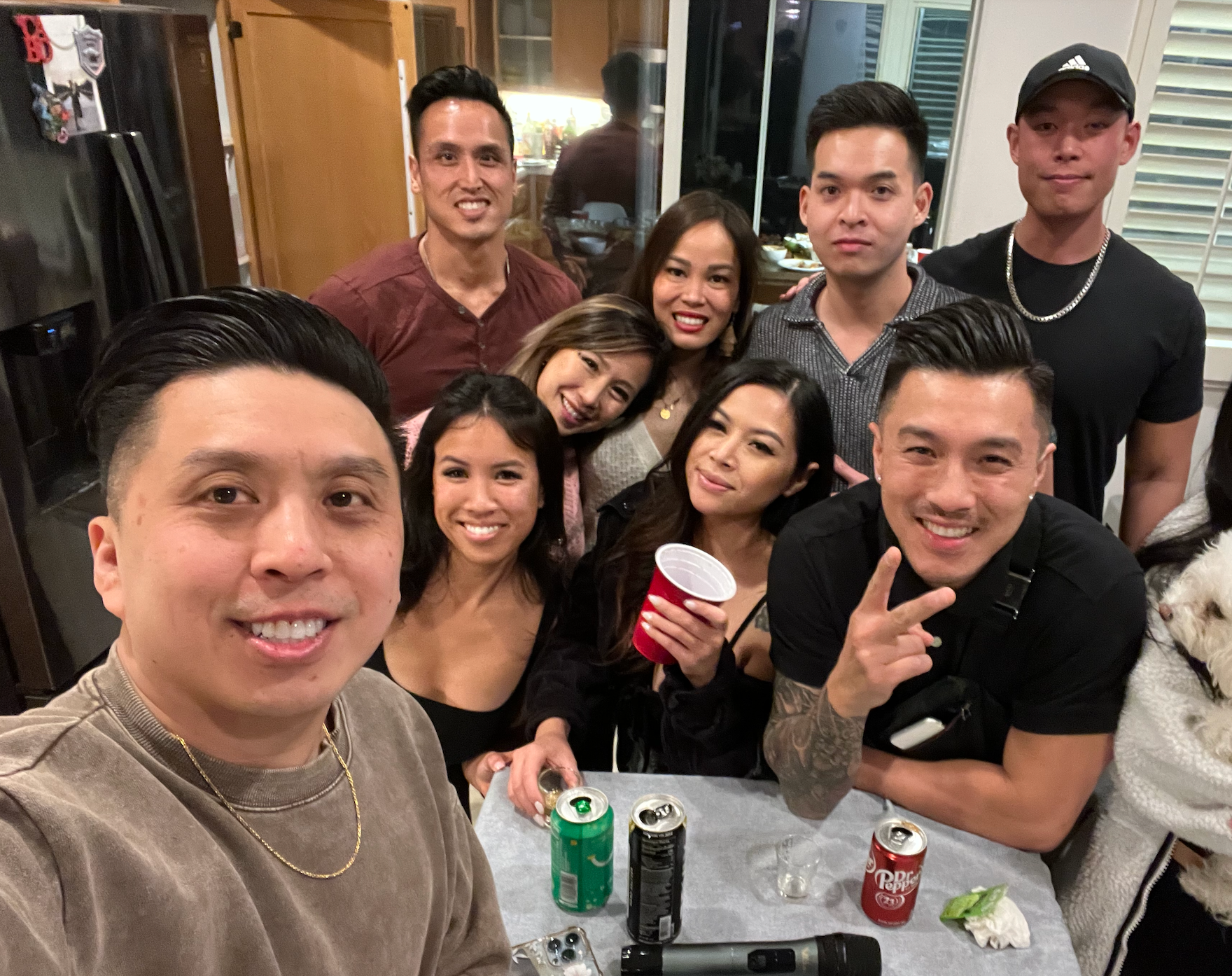 Me and Jeff would always rotate hosting get togethers with friends. We all hung at my house in this photo.