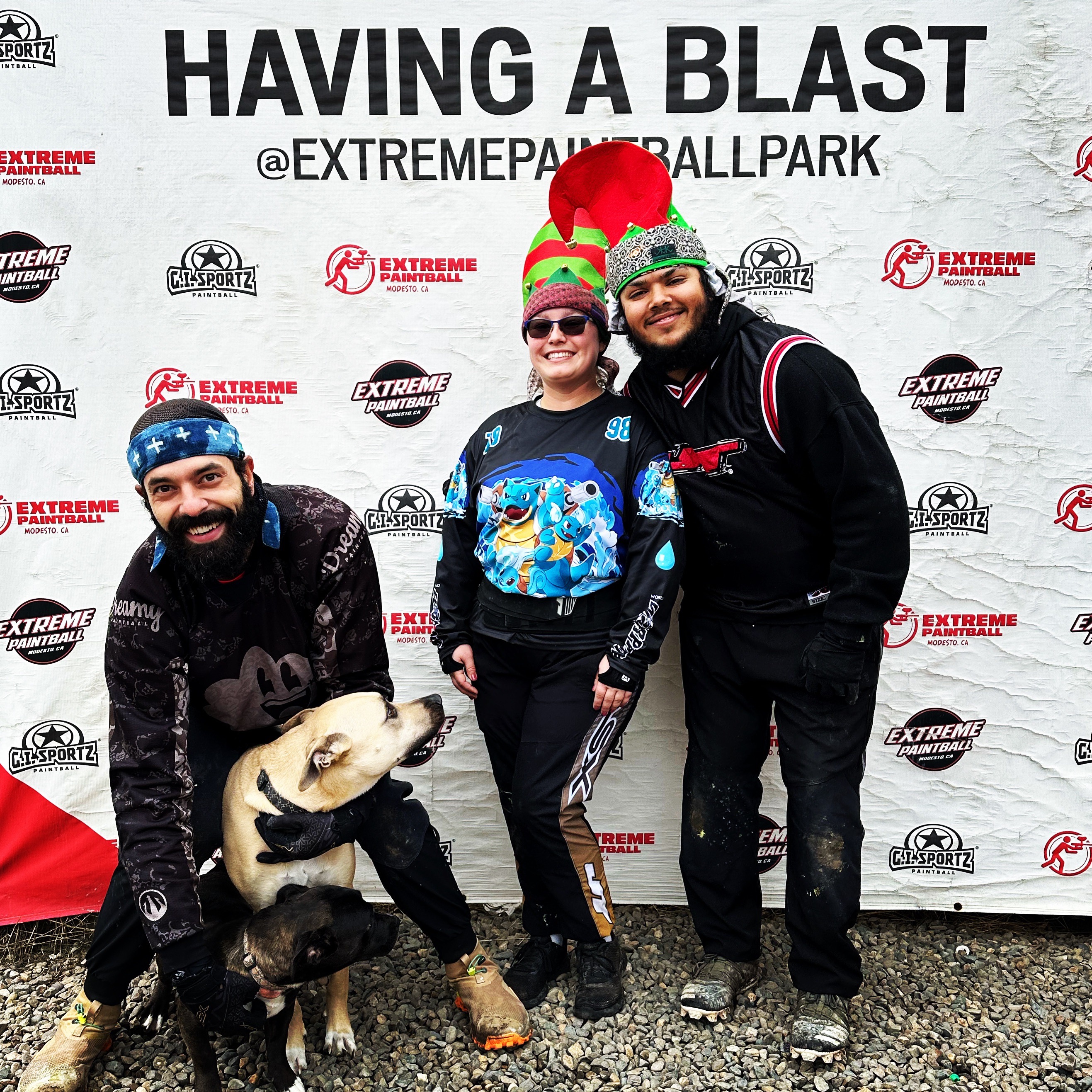 Some Christmas paintball
