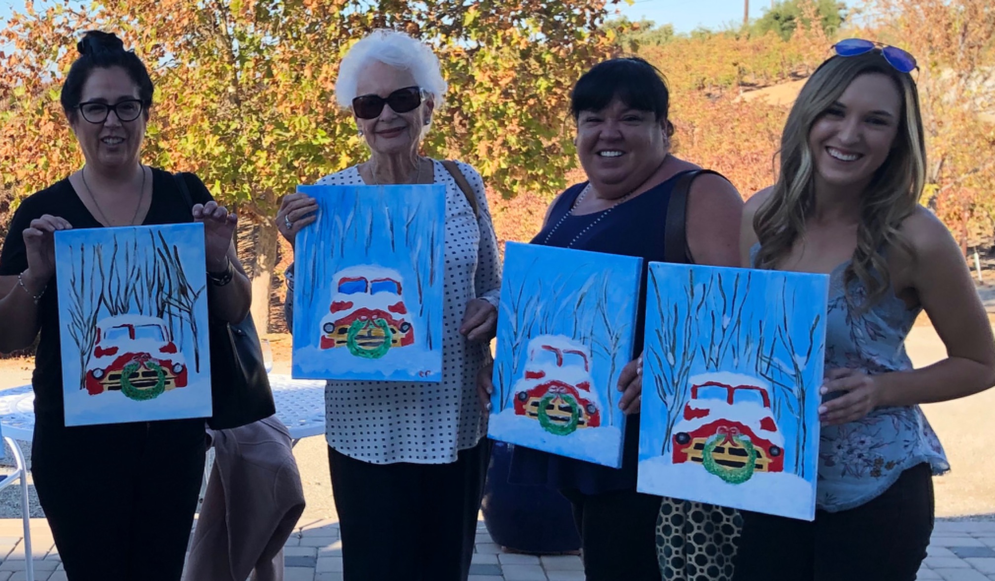 We had a girls day painting trucks at a winery in Paso. In Carol’s words she “was just there for the wine” and was so excited to show everyone her new Trump 2016 socks. Her laugh and light were infectious and I feel very blessed to have known her.