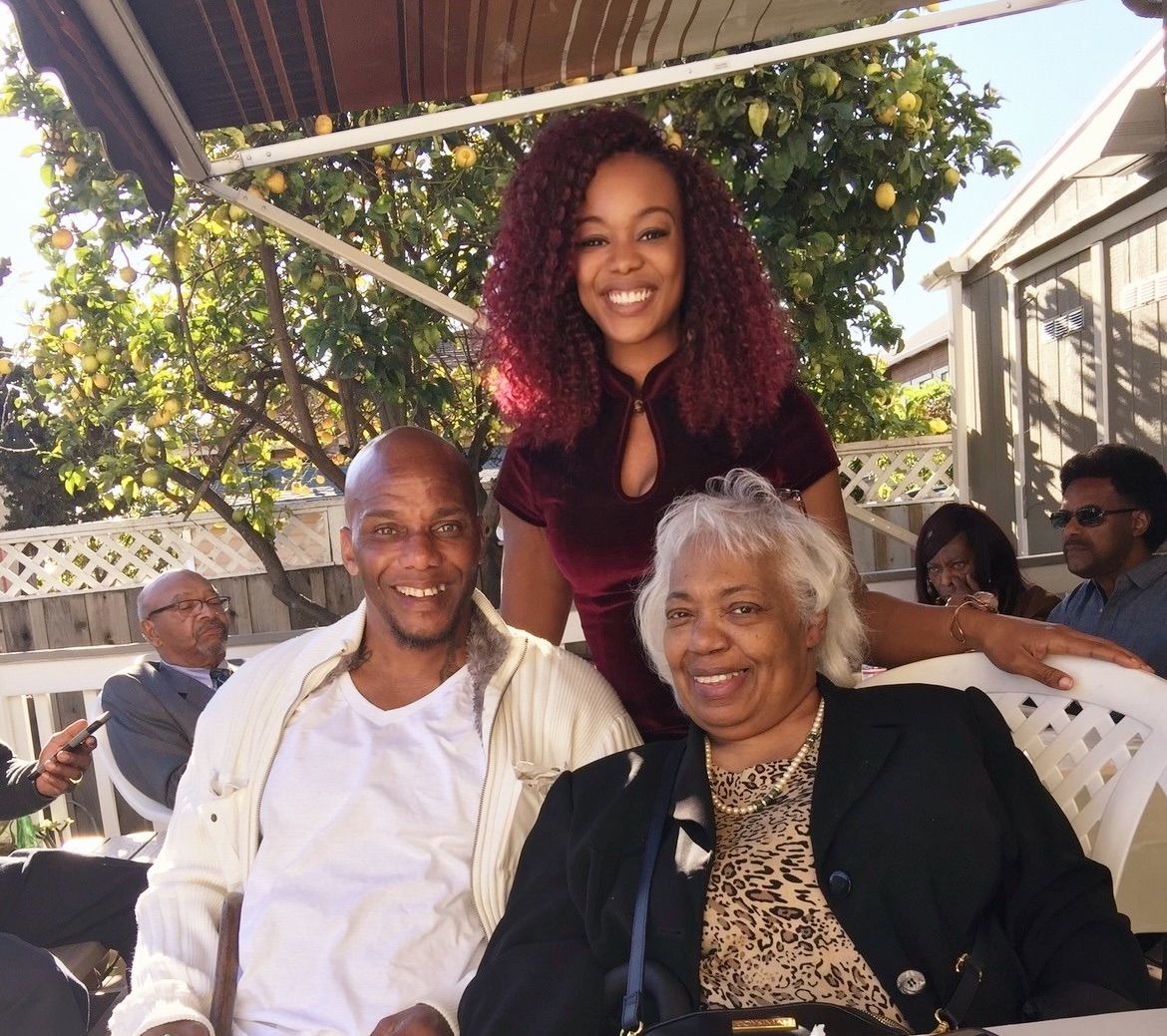 Ernest with his daughter, A-Nisha, and his aunt, Billie.