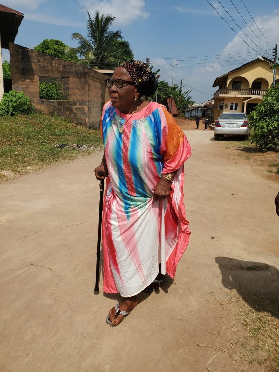 Mama at the burial ceremony of her brother, Dede Saint.