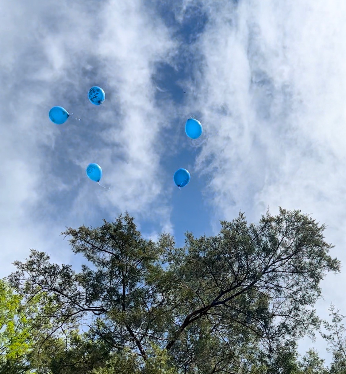 Thank you Kristy for the balloons released for him at his celebration of life