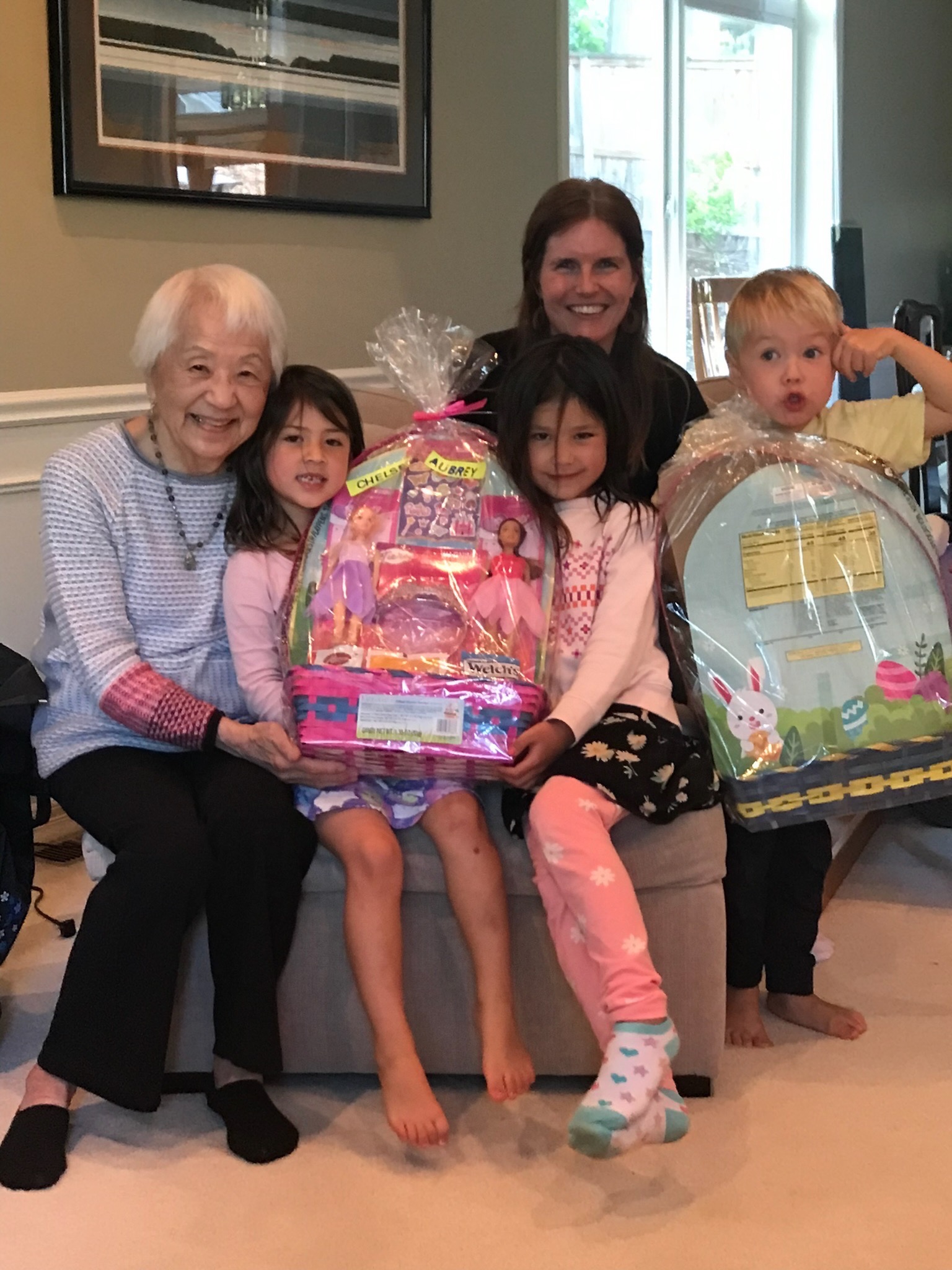 Aunty Kiyo with wonderful surprise gifts.