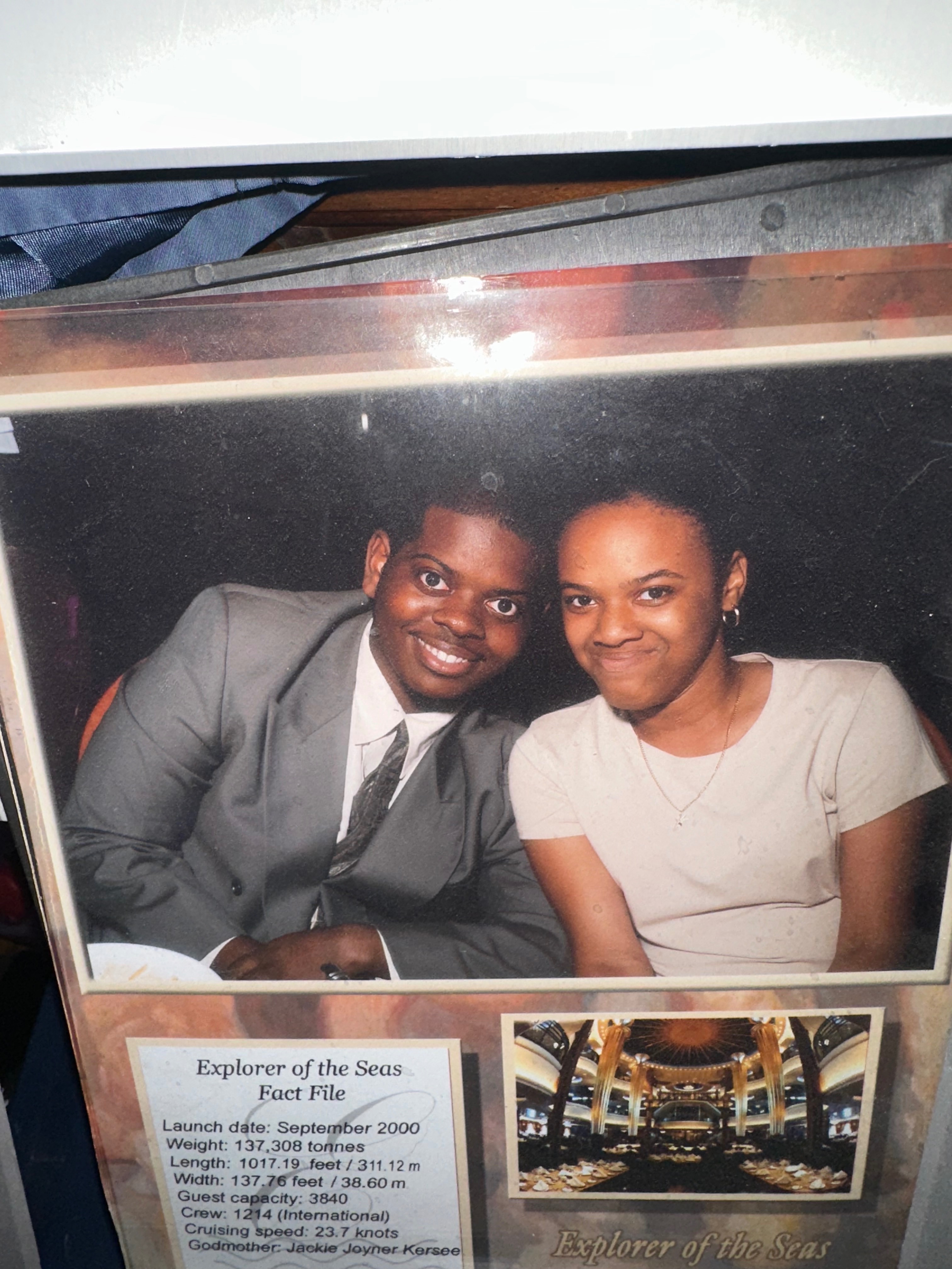 Malcolm & lil sis at dinner on Explorer of the Seas Cruise