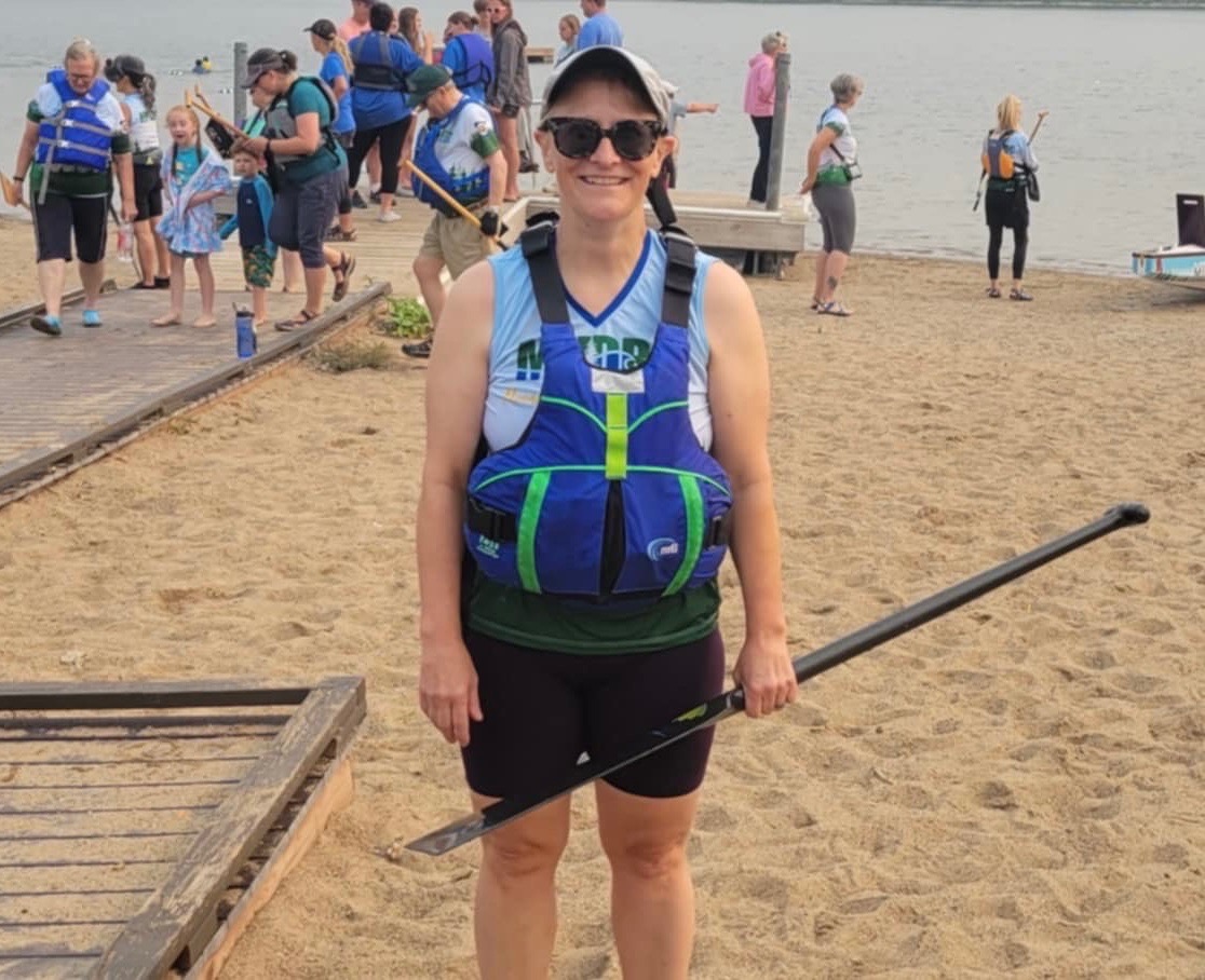 Dragon boat practice at Lake Phalen