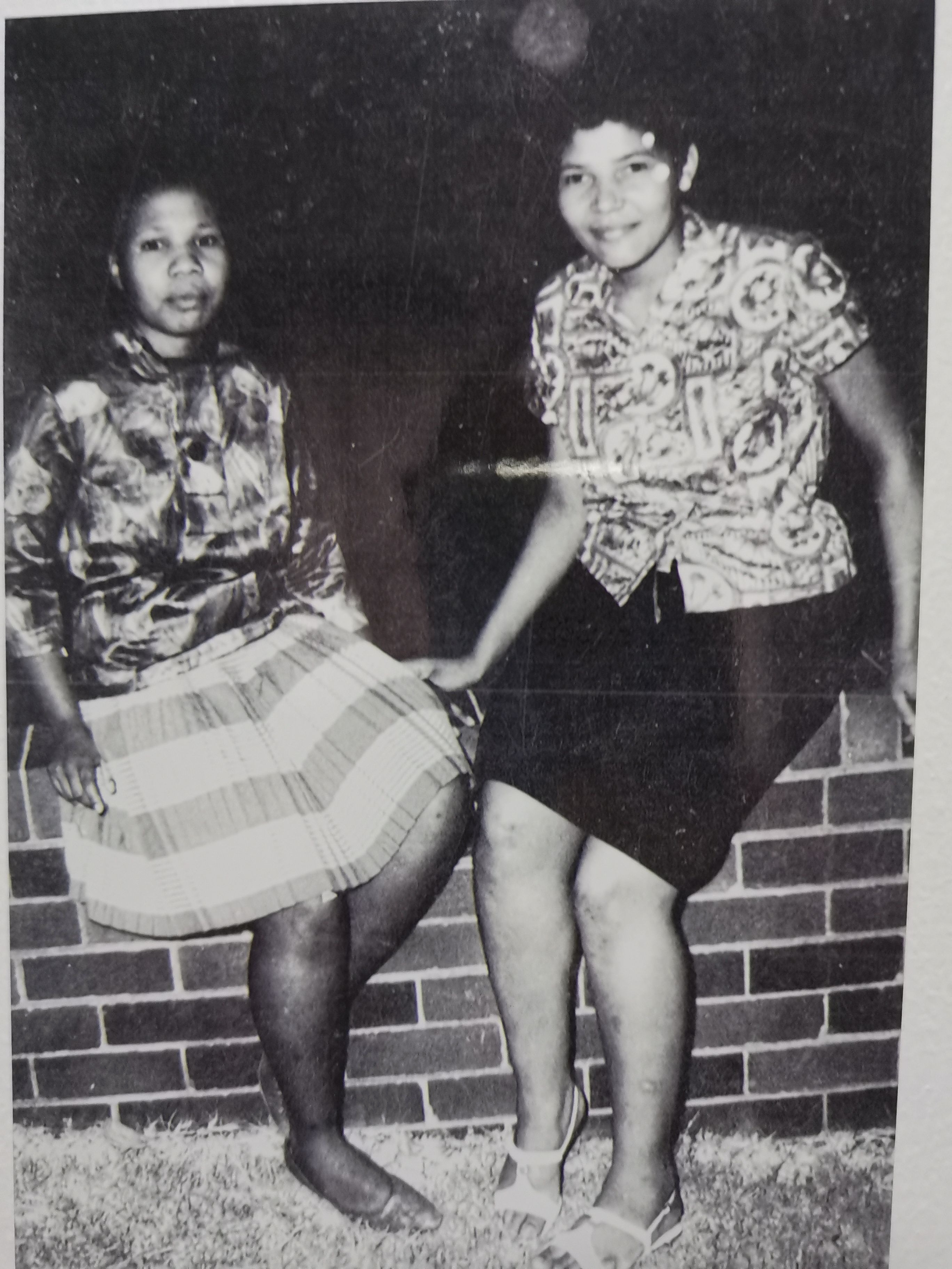 Nana with a friend at nursing college.
