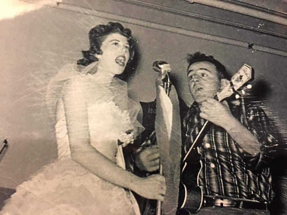 Mom and Dad loved singing and performing in their younger days. I think this was taken at Aunt Nina and Uncle Larrys wedding.