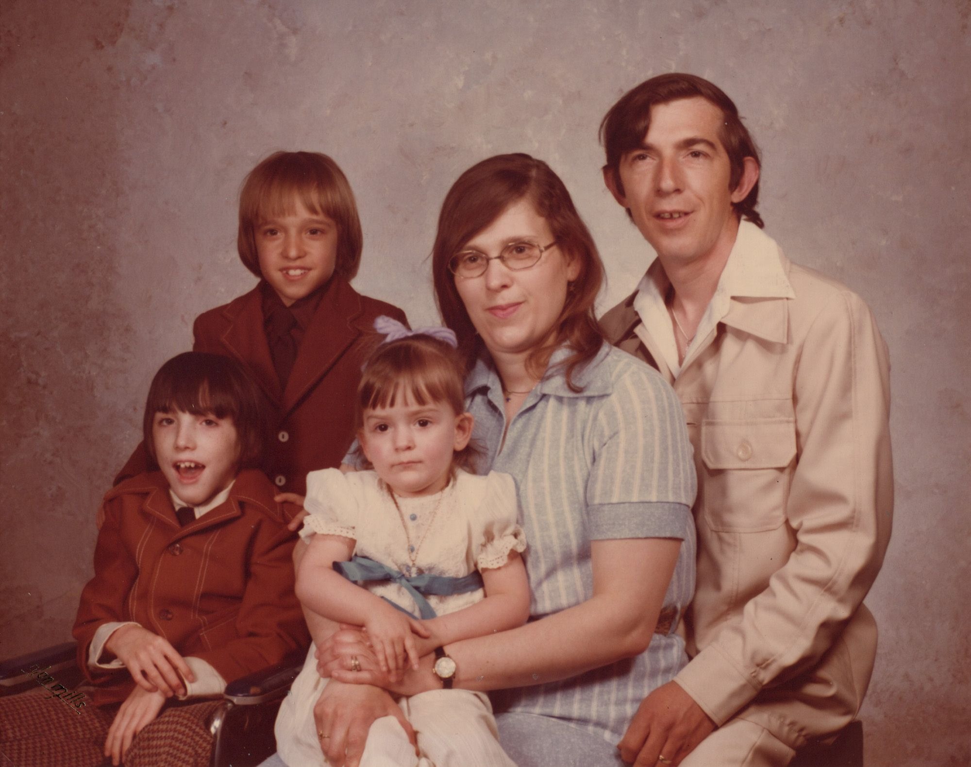 Picture taken probably about 1976. Dale and Sue with Dawn, Tim and Jon