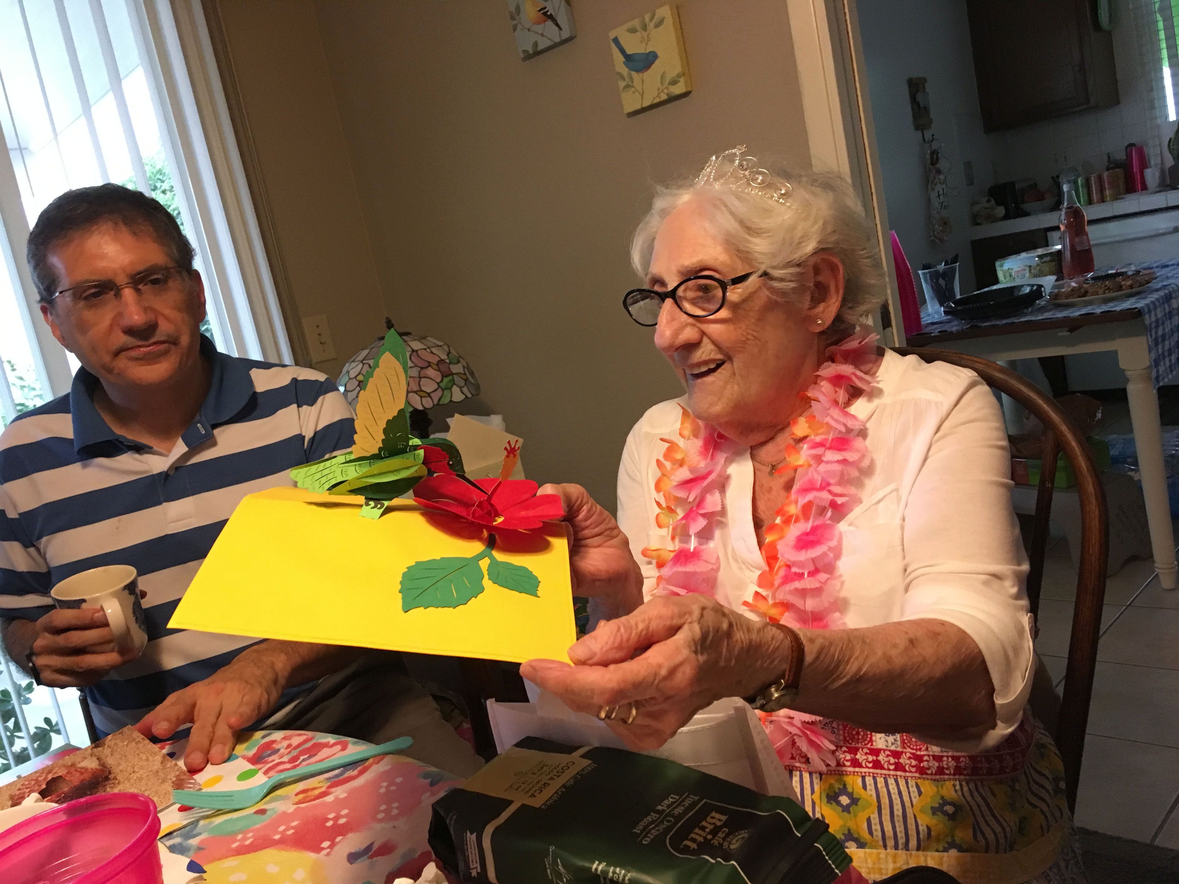 Mom's surprise 90th birthday party with Armand and most of her children and grandchildren,