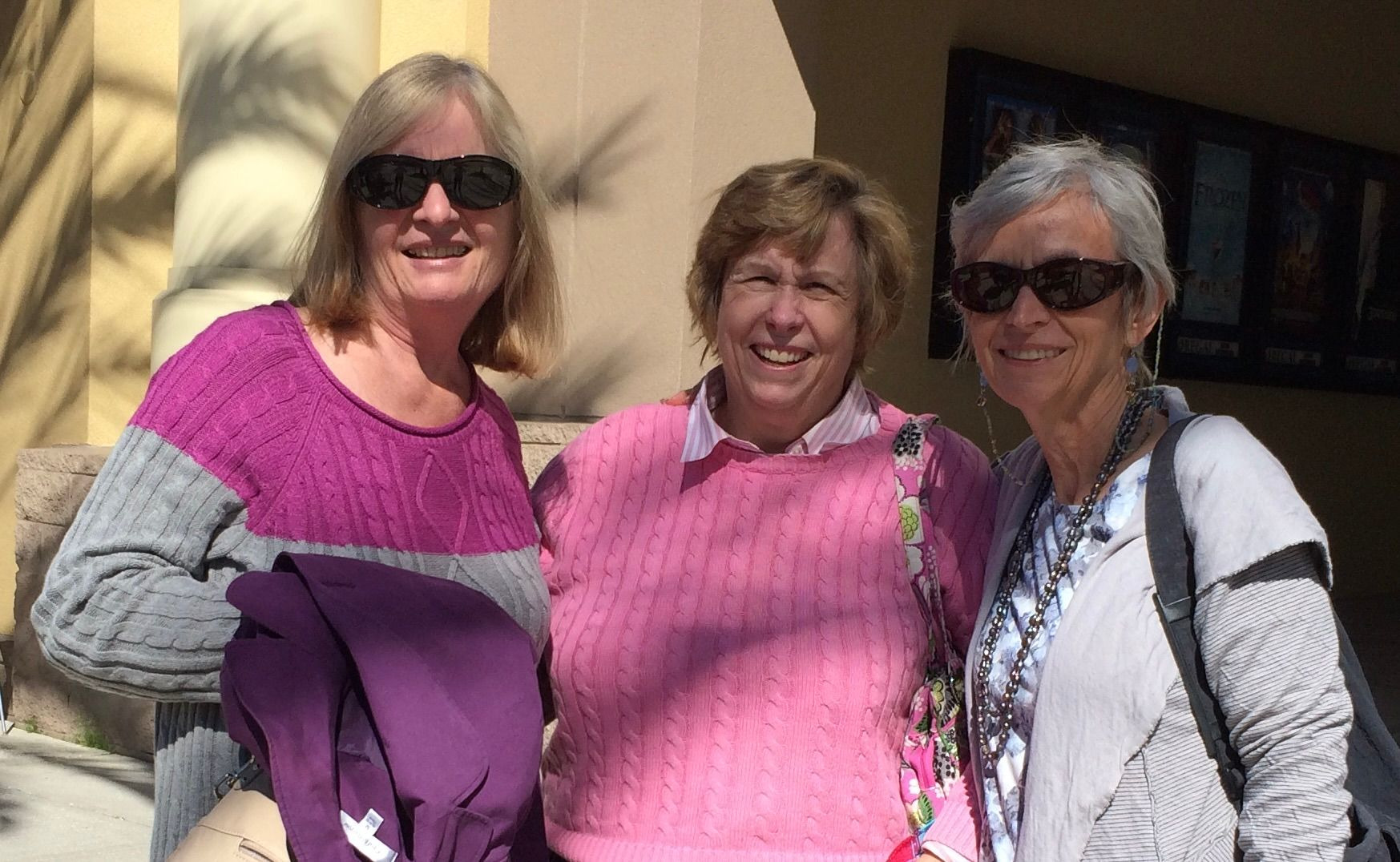 Darlene, Janet and Joanne outside a cinema, March 2014. After discovering all three of us loved a good children’s movie, we met to see one together.