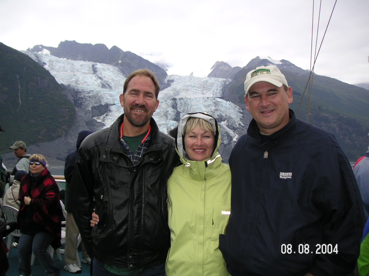 2004 Scott with his Sister Carol and brother Ed Glacier watching in Alaska