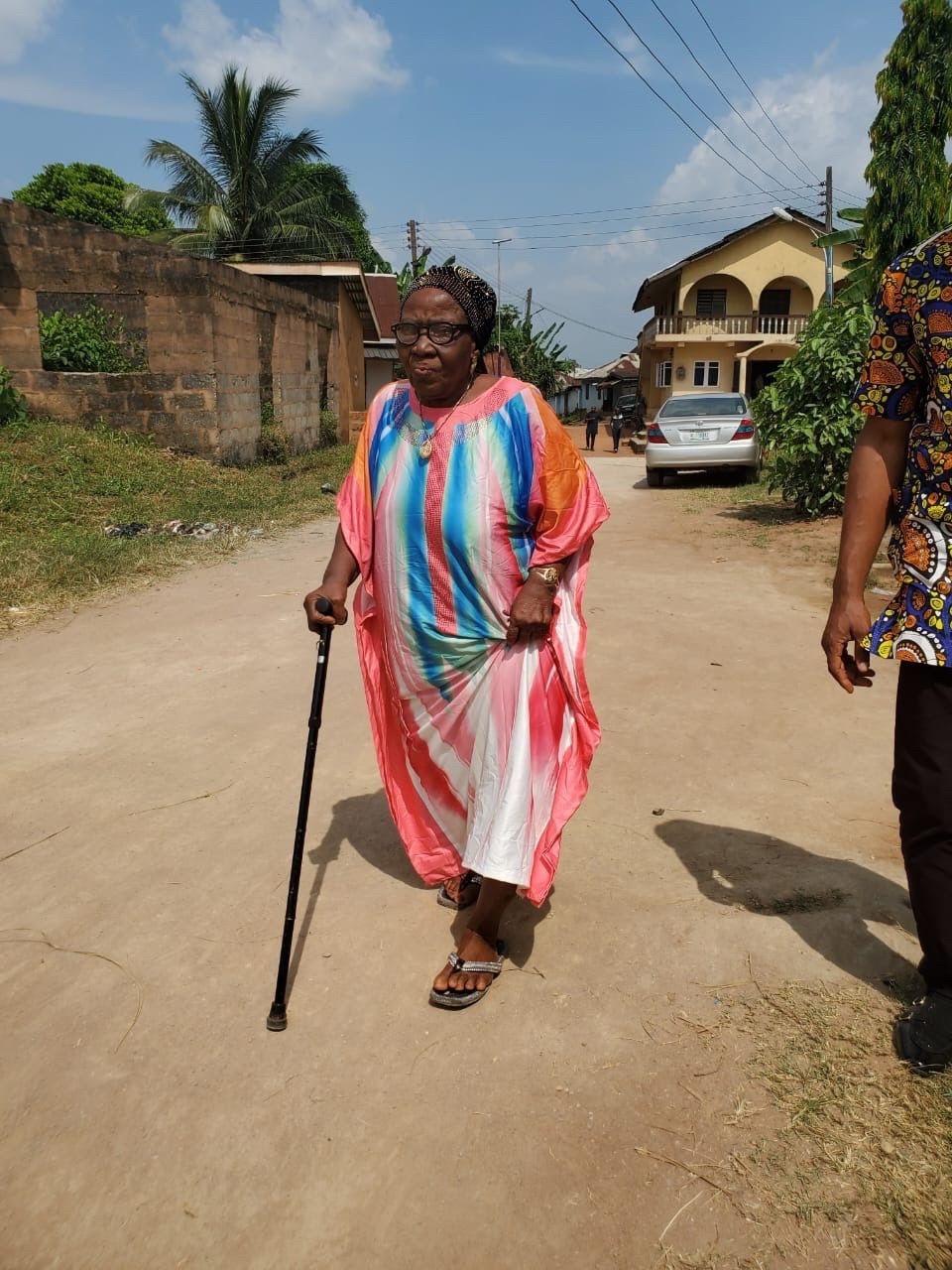 Mama at the burial ceremony of her brother, Dede Saint.