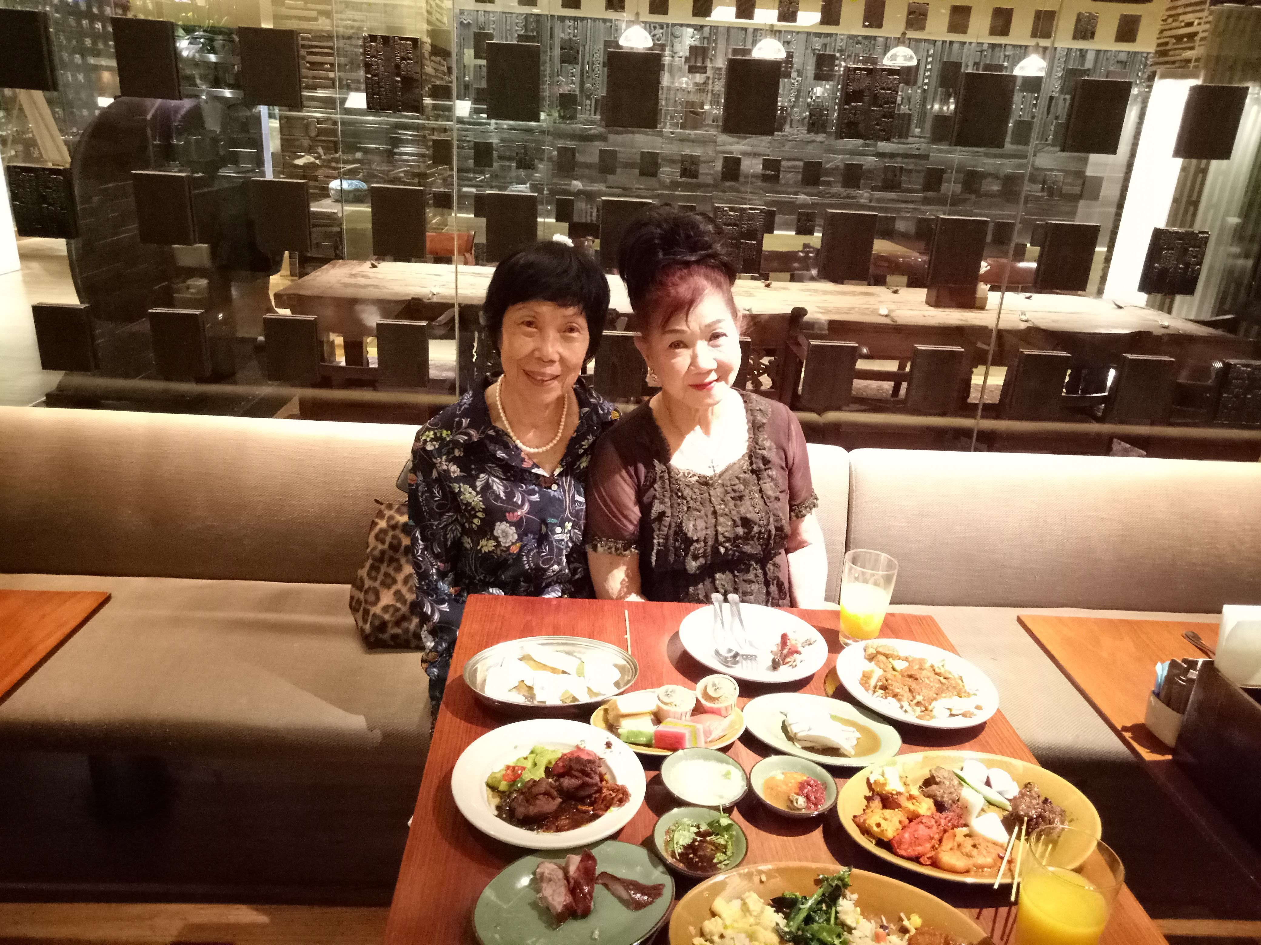 Aunty Cecilia treating Mum – Childhood friends from Sabah – to lunch at the Hyatt Singapore. 2018