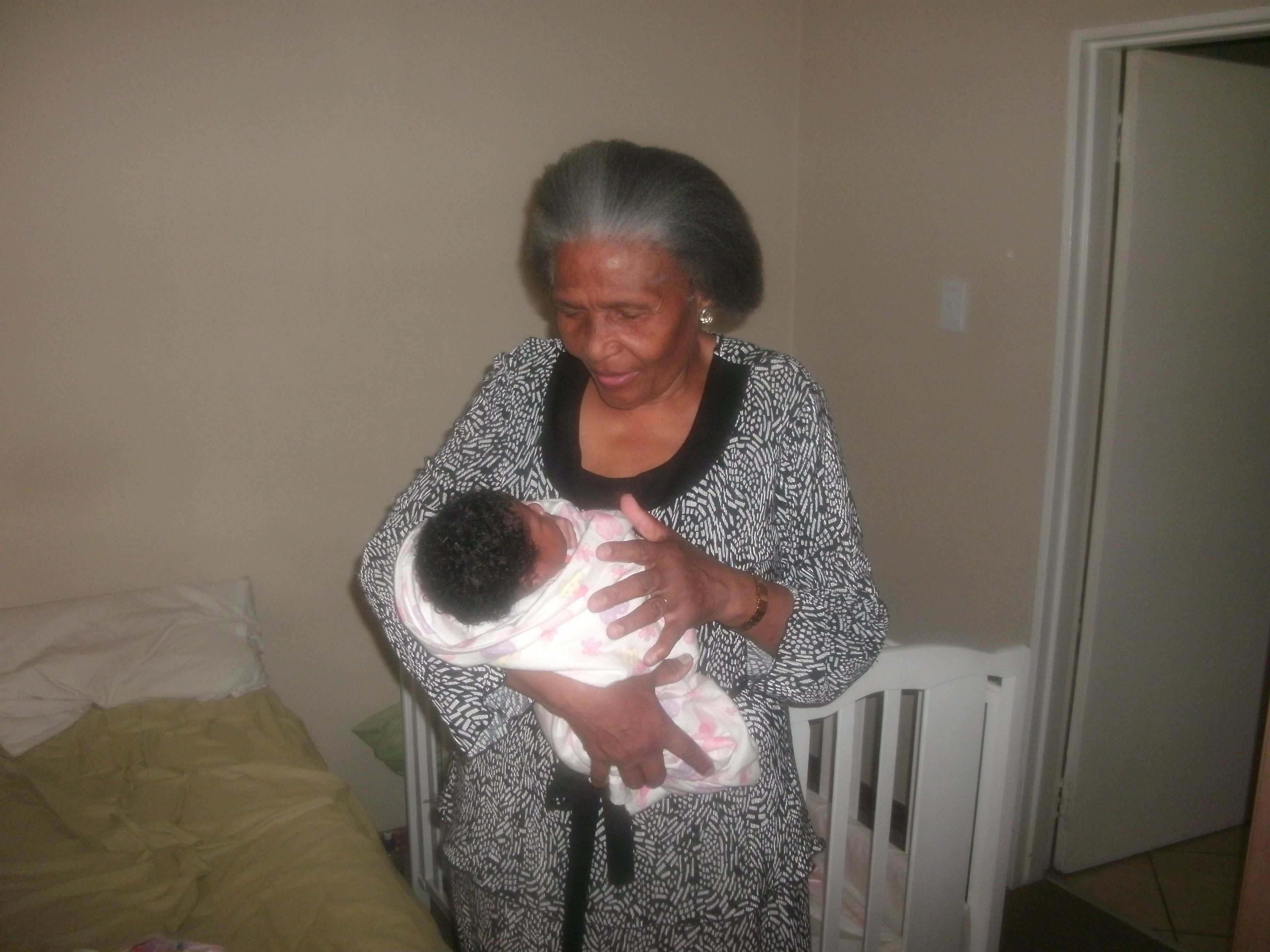 Gogo with her great grandchild (Lili) as a baby.