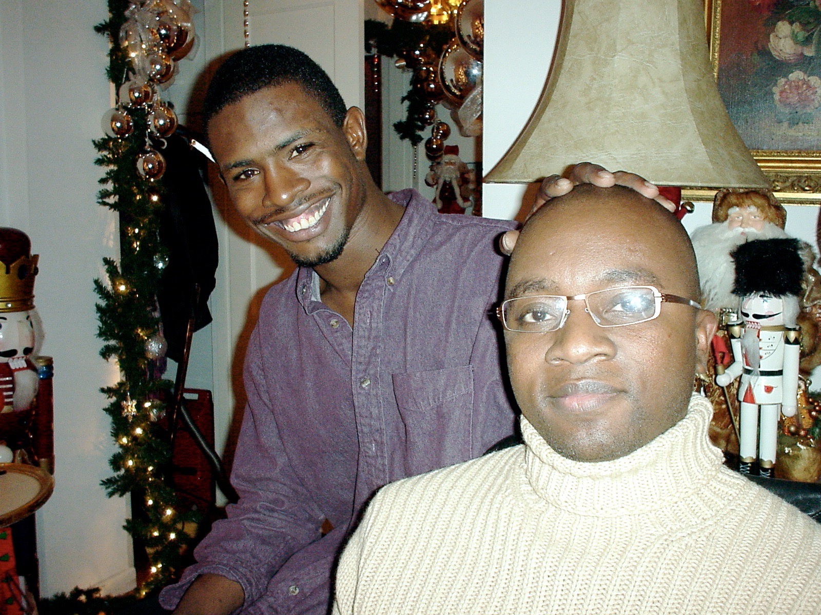 Wesley and his brother in San Francisco one Christmas