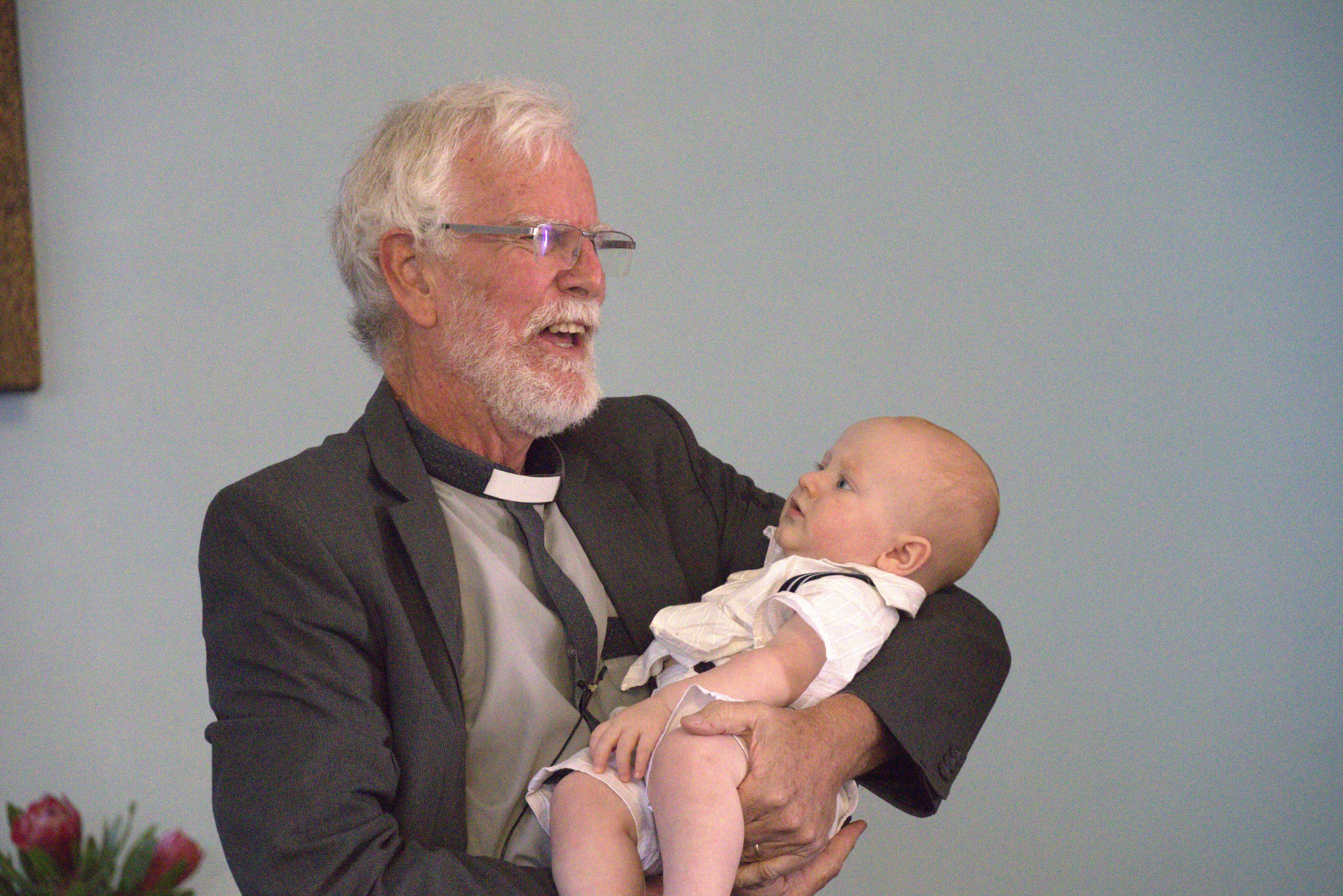Dave at Aidan's baptism. 2022