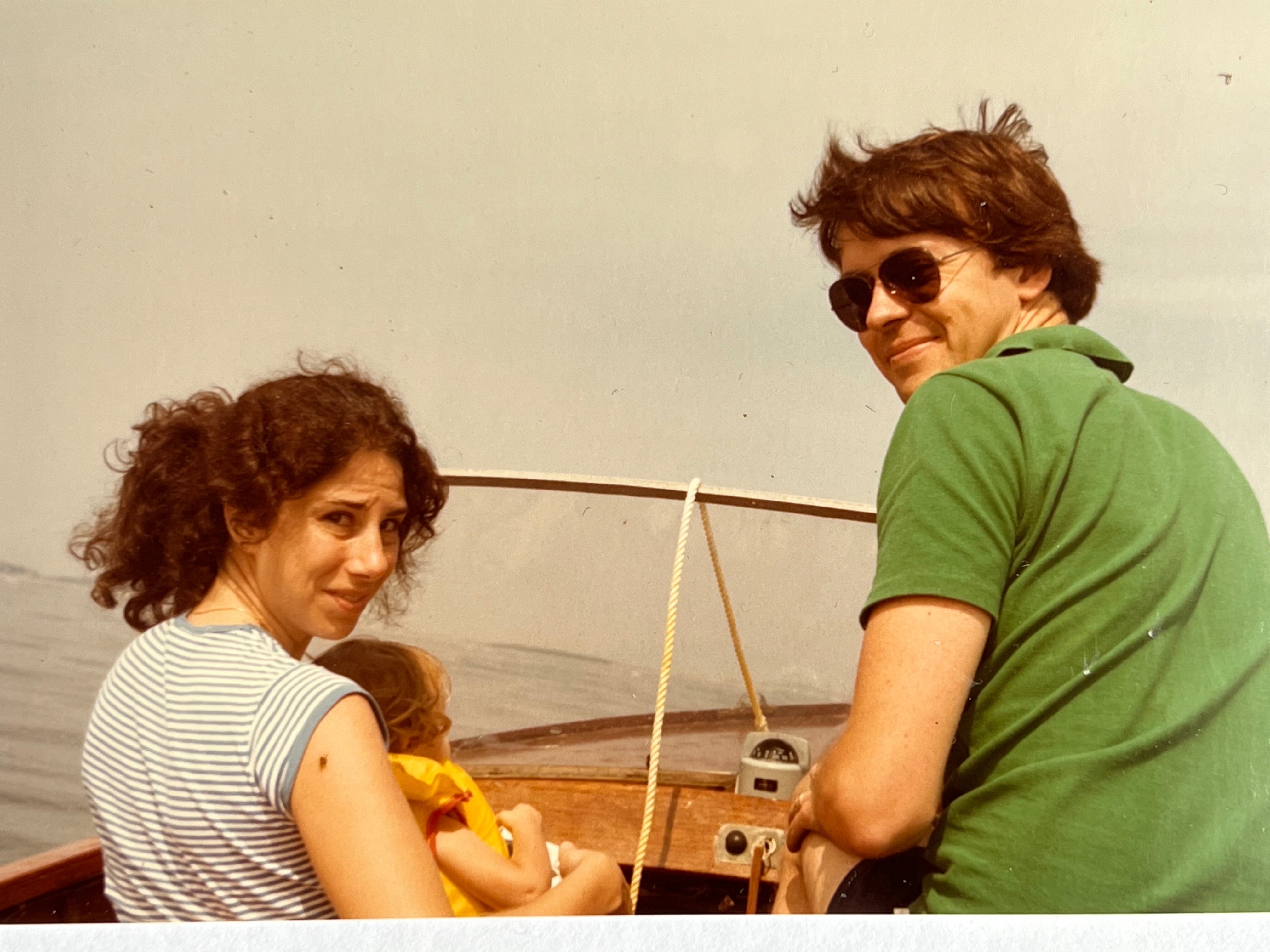 Aunt Robin 💛 with Bill on the boat in Essex
