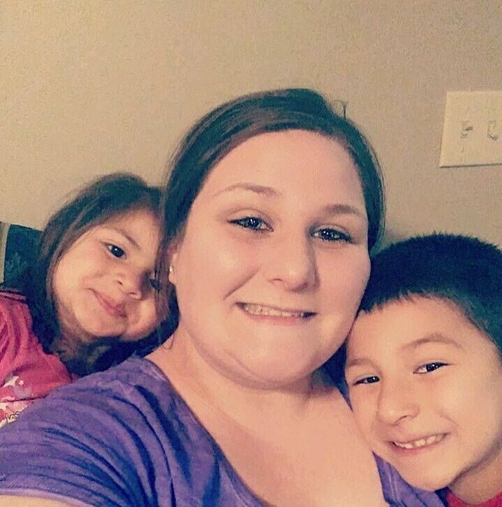 Julies oldest daughter Makayla, and her two grandchildren Cesar Hettinger and Emma Hettinger.