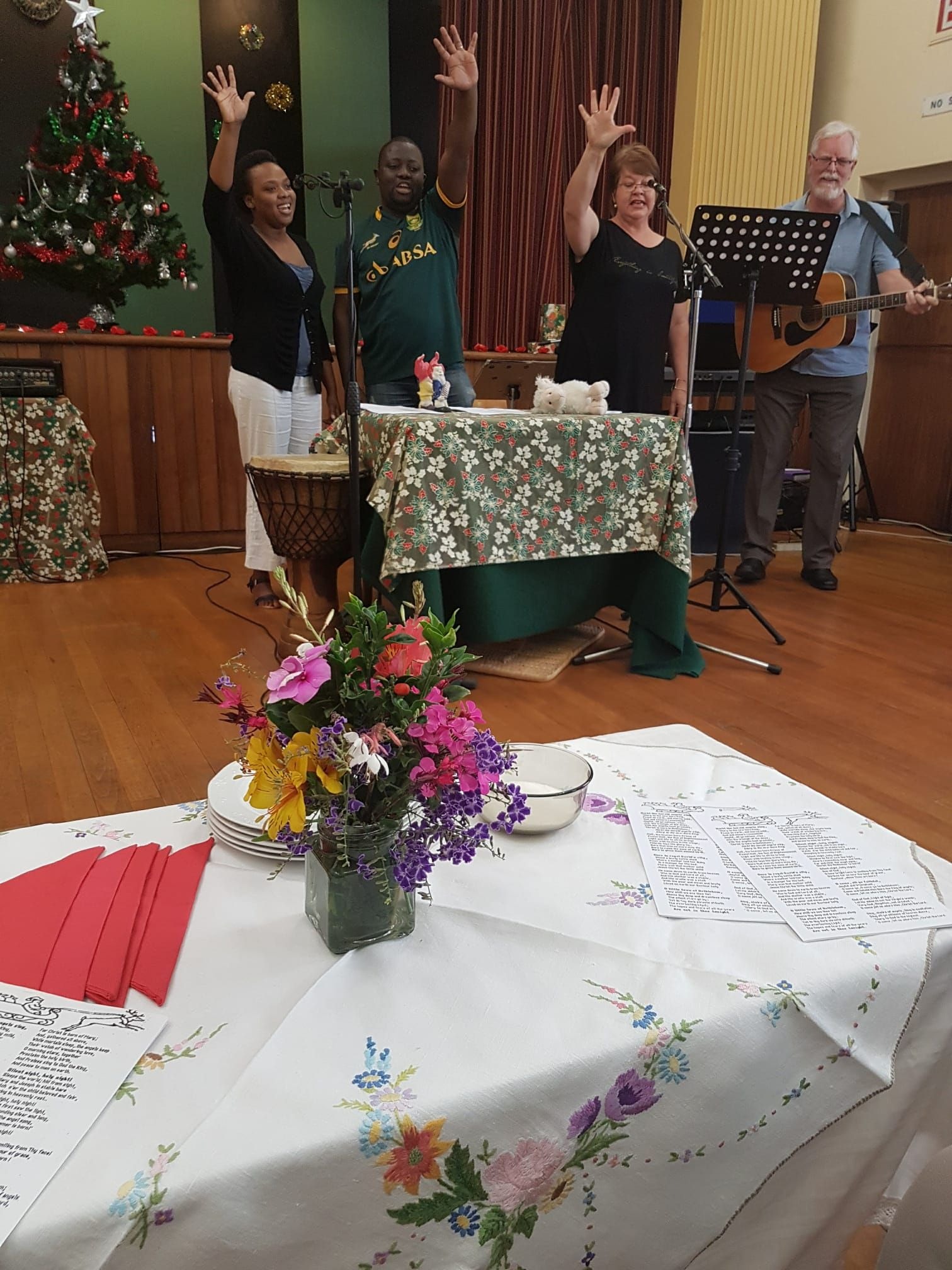 Singing and leading together