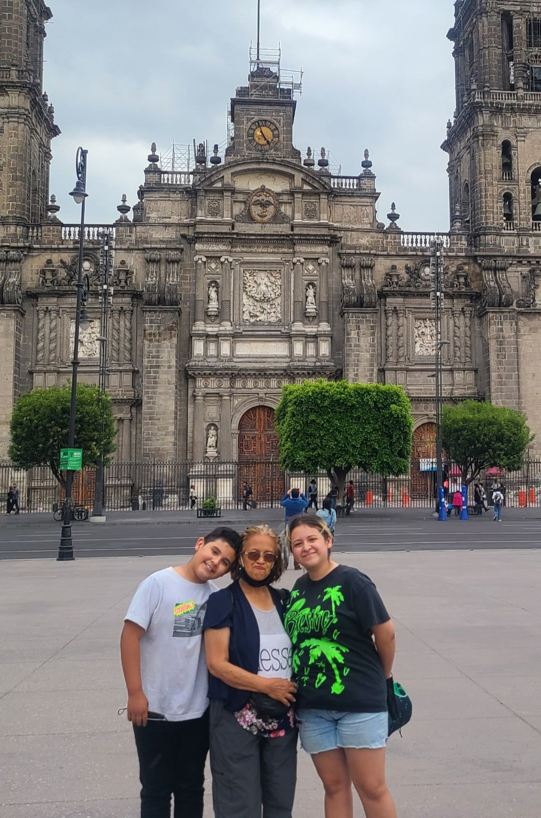 With her grandkids in Mexico City