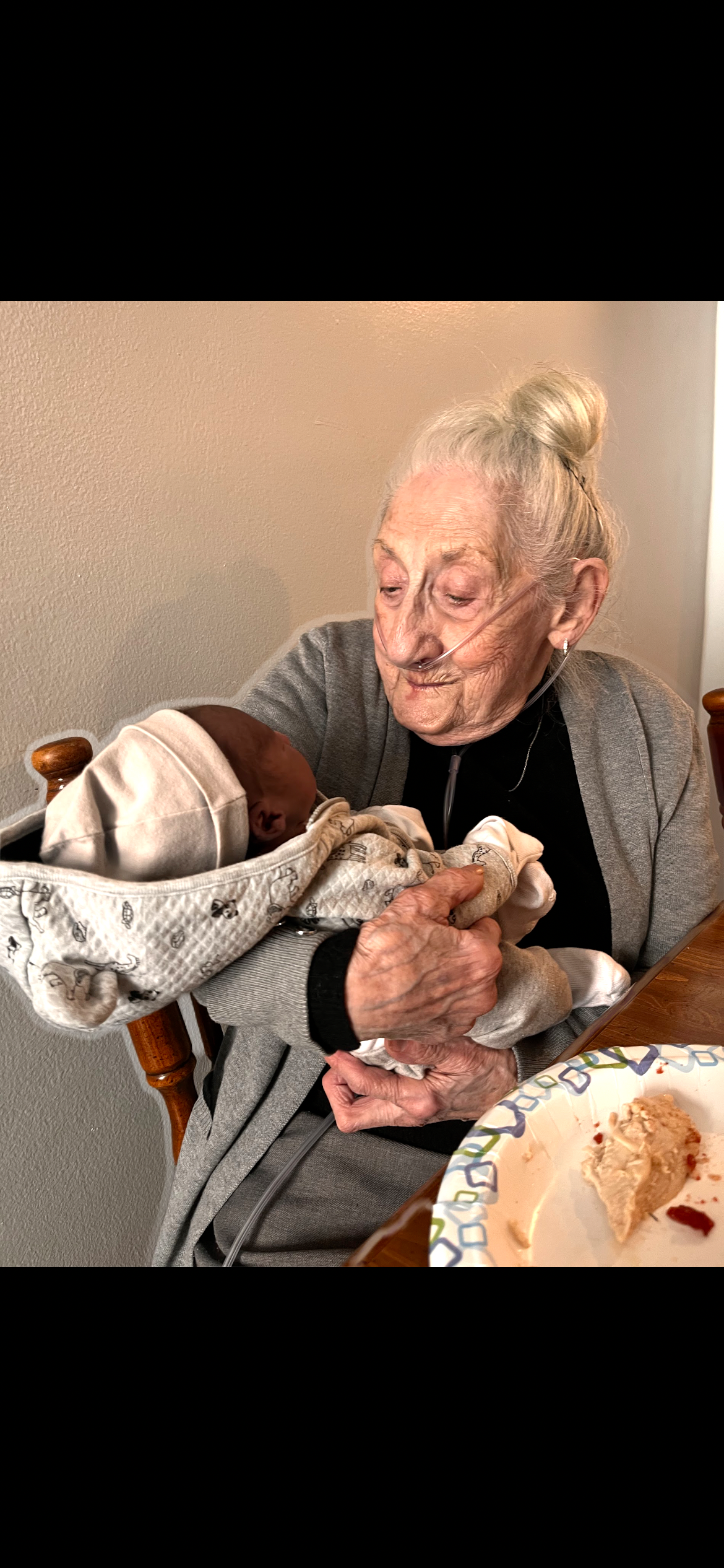 Easter 2024, Granny Nonna Introduced to her only 5th Gen,
Great Great Grandson Jaice Miller. 