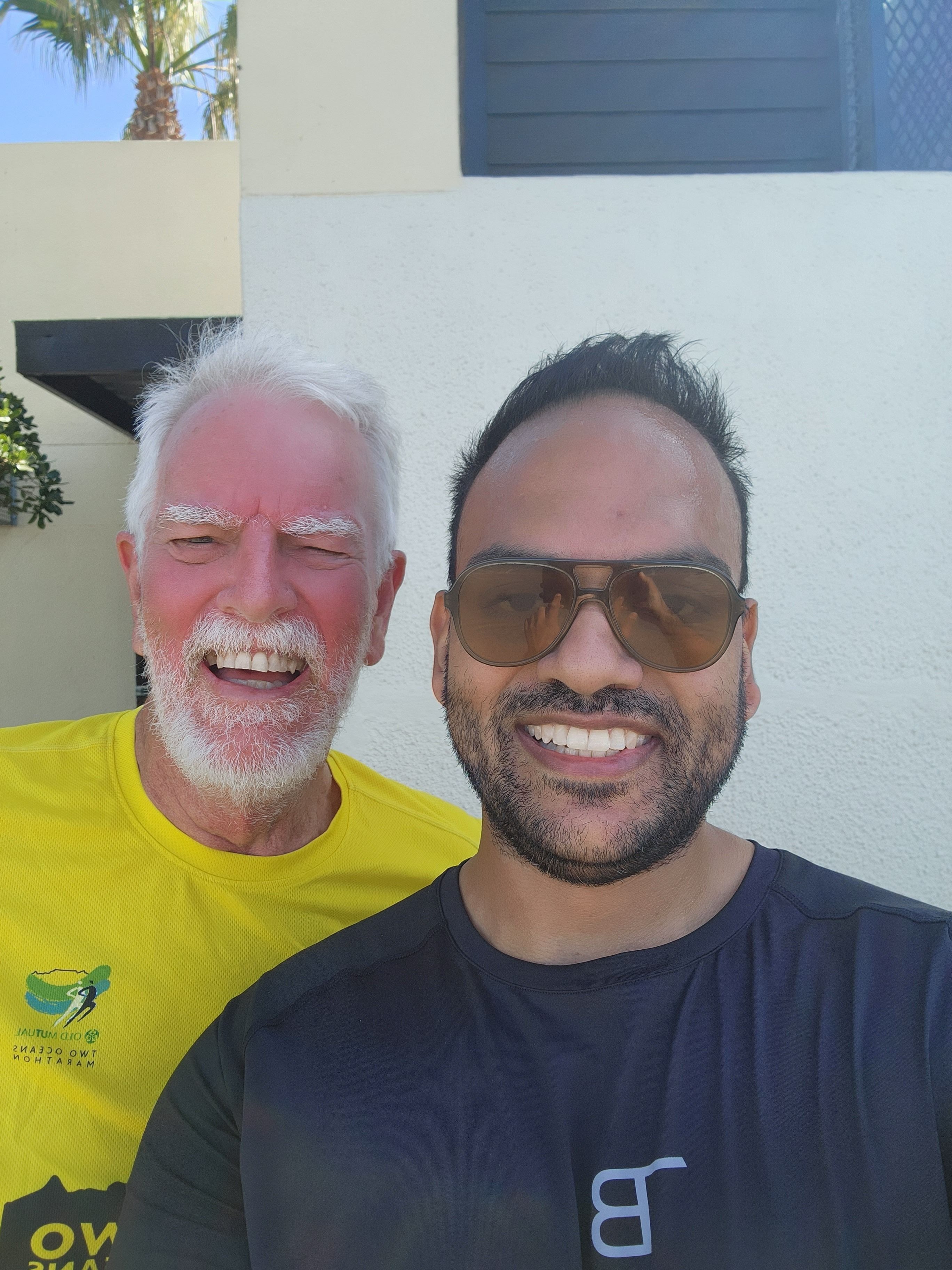 As I got to know Dave (and Reneé) and having the honour and privilege of them becoming my parents in-law eventually, one of Dave's favourite topics was running. We had often talked about how nice it would be to run together. This selfie was at the end of the first, last and only run we did together along Sea Point in December last year, so I cherish this photo dearly. Dave's positivity and knowledge about life were amazing to hear and learn from. The world is now a bit stranger without you, Dave. 🤎x