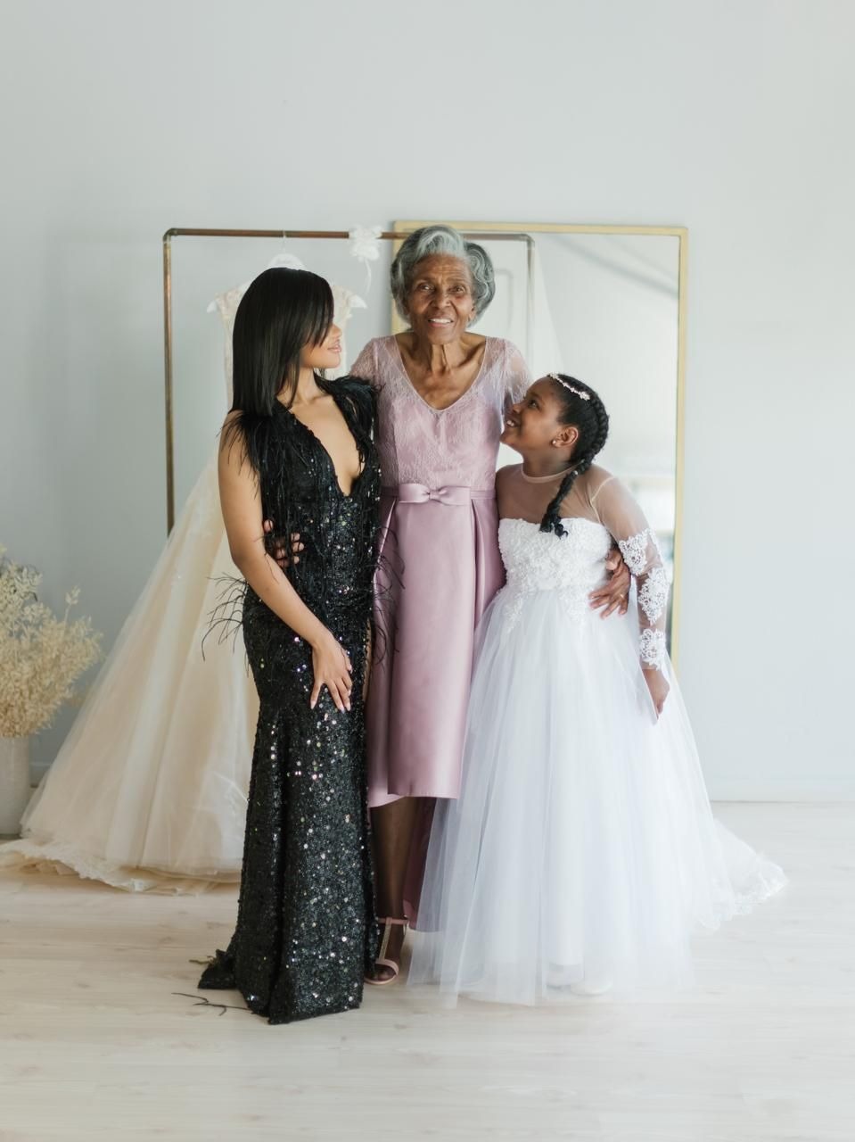Gogo with Lebo and Lilitha at Londeka's wedding.