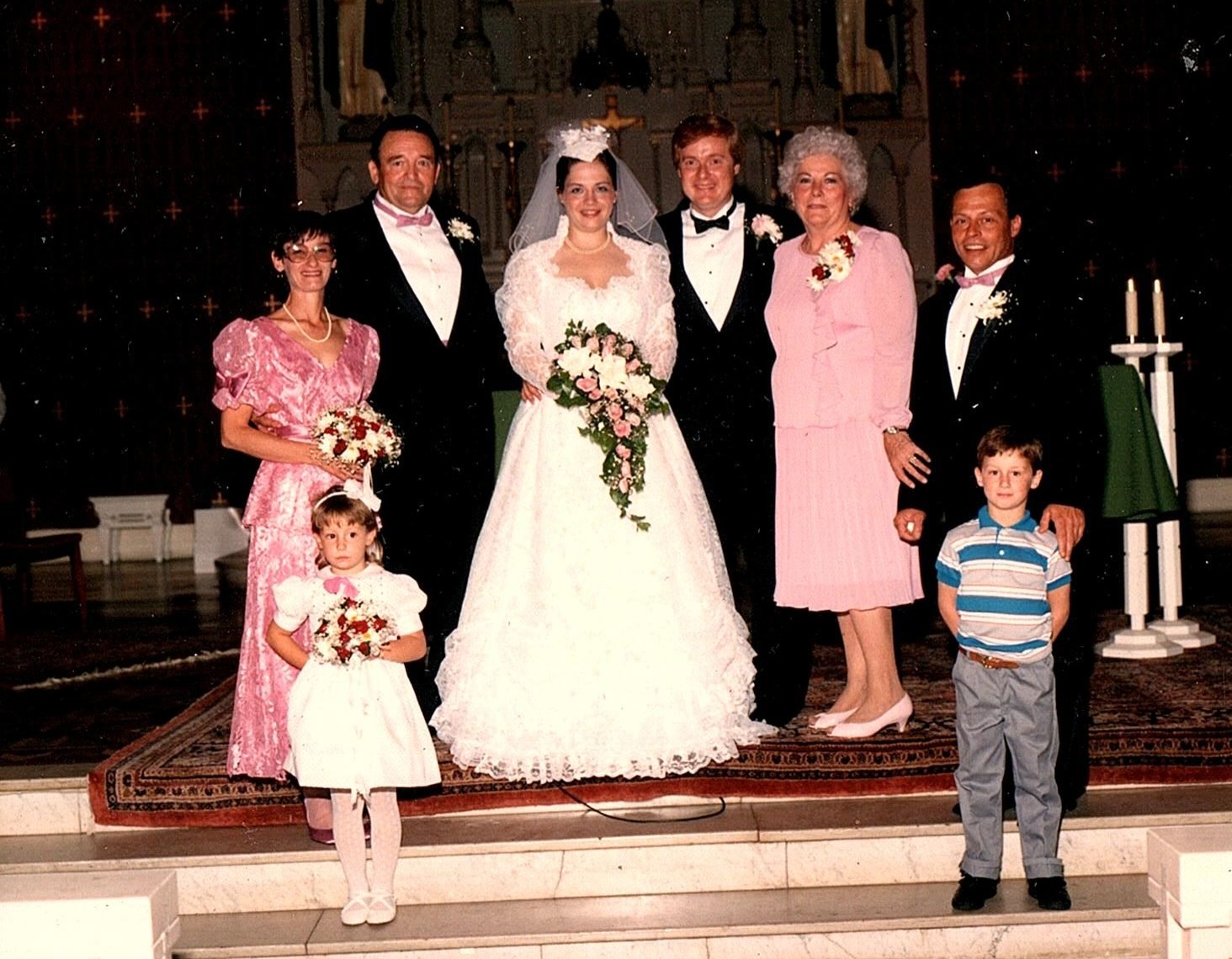 Kathy, Shelly, Doug, Nancy, Peter, Ruby, John and Terry and Nancy's wedding July 1987