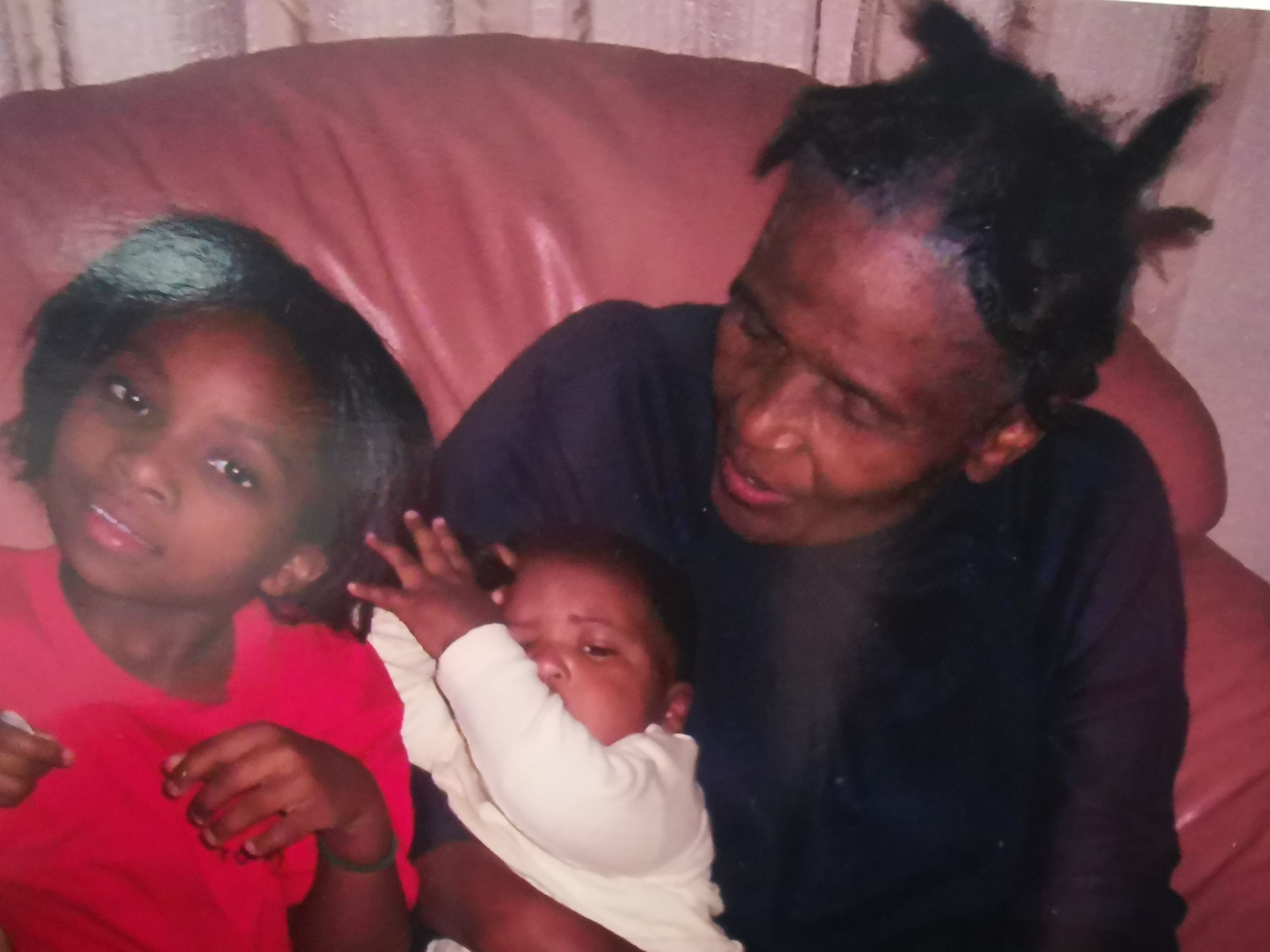 Gogo with Tebo and Hludi-her grandchildren.