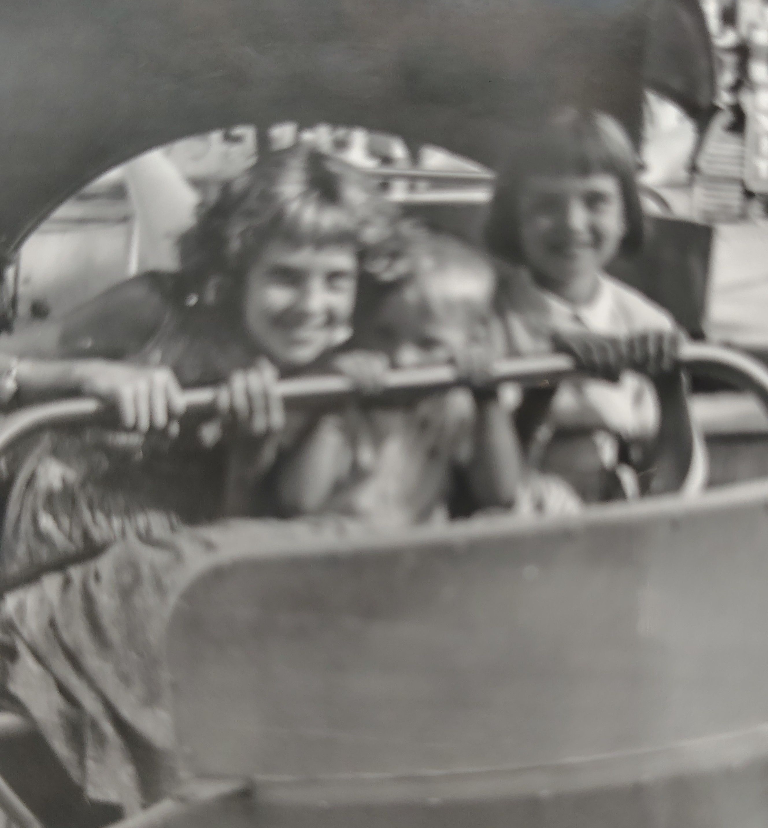 Gwynn Oak Amusement park with sisters Bridget and Angie. I'm the little guy between them.