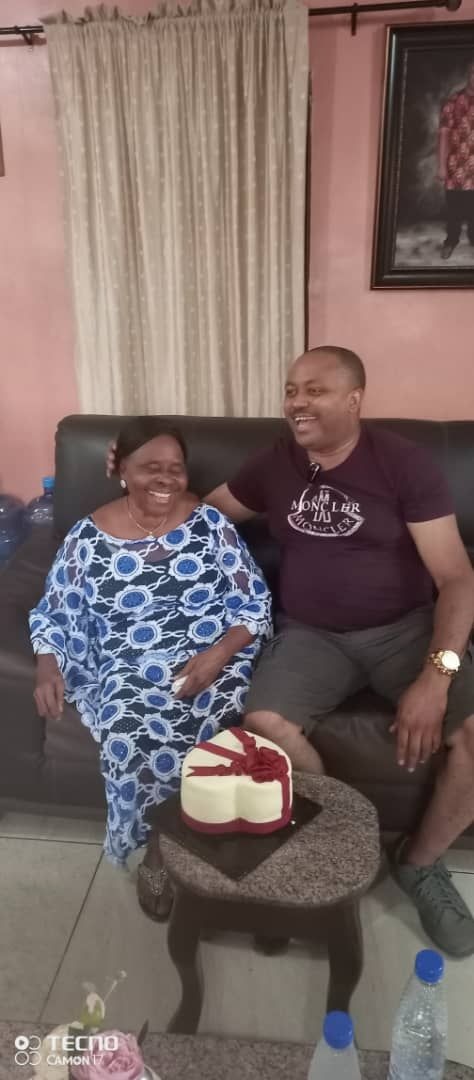 Mama with her first son on her 87th birthday.