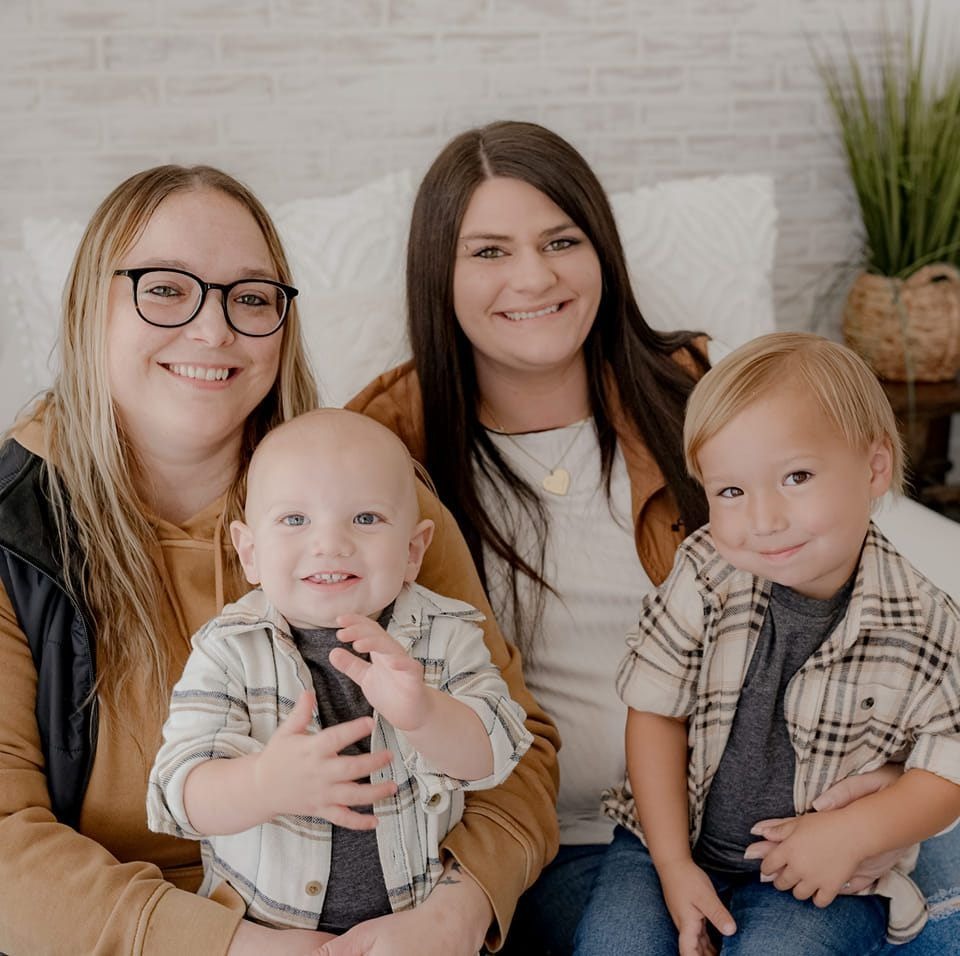 Julies daughter Austeena, wife Jade and two grandchildren Eli Breiner and Jaxson Breiner.