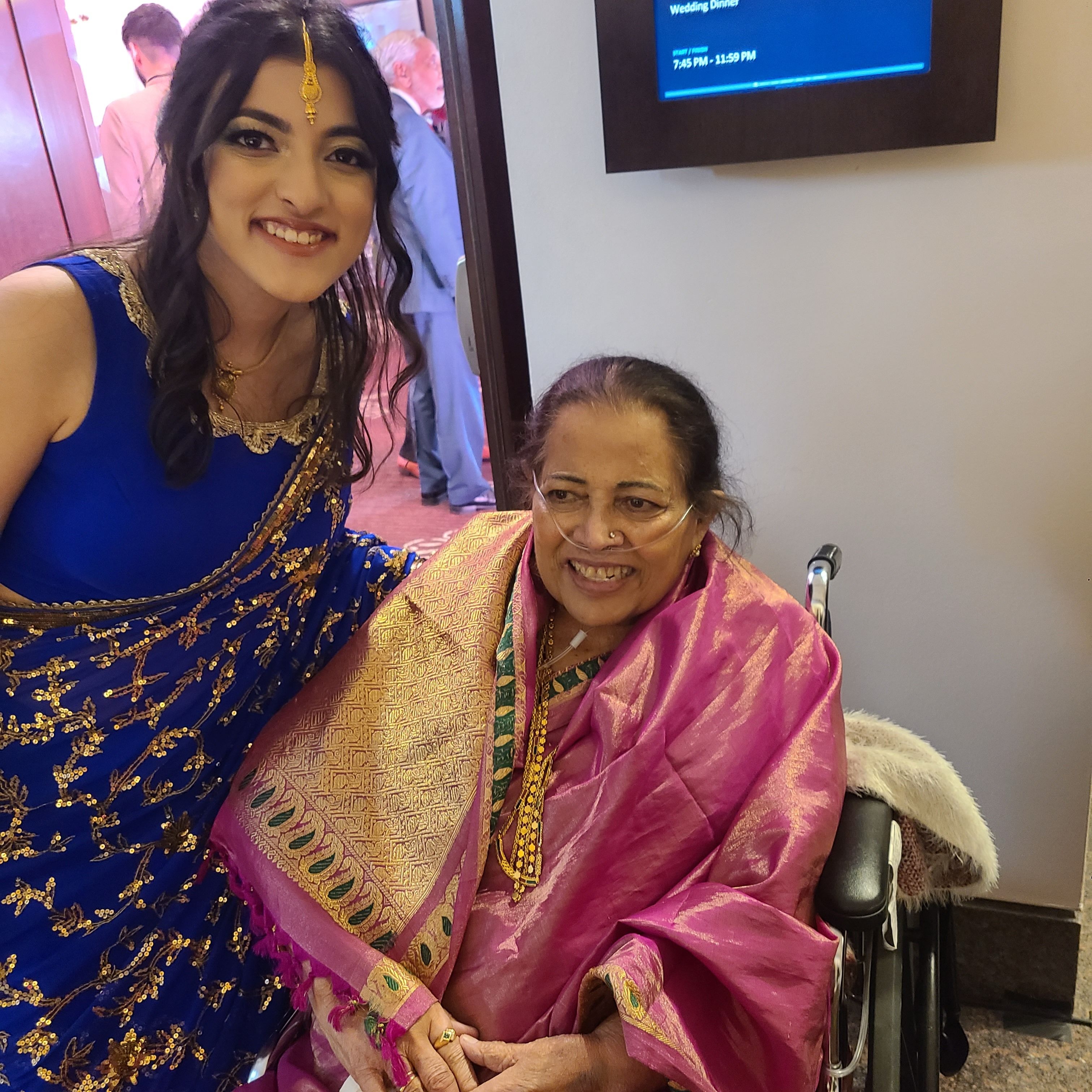 With her granddaughter, Anum, both in saris!