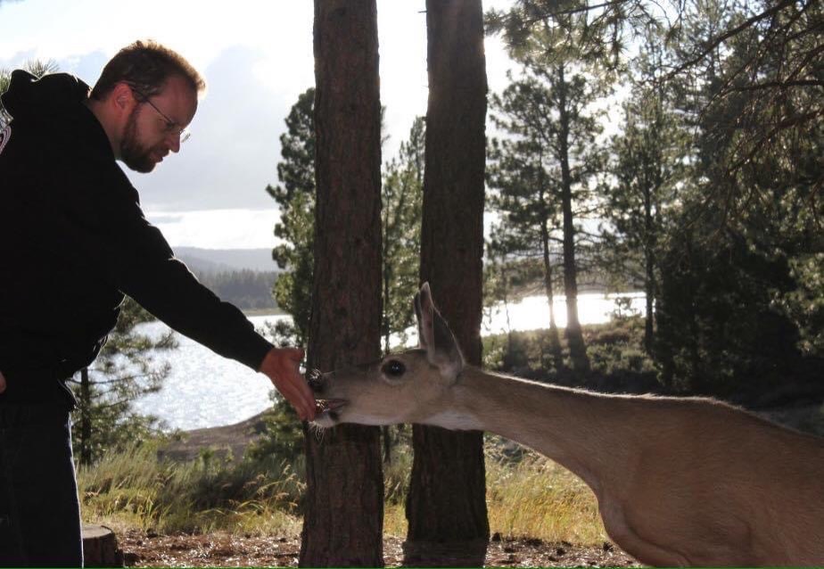Matt and “Deer Pig” at Lake Davis …such a great pic.