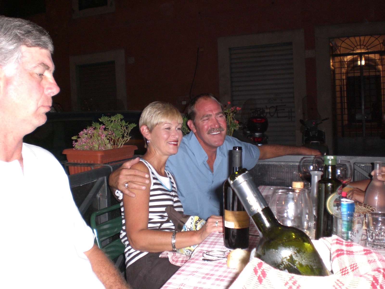 2007 Scott with his Brother in Law Bill and sister Carol in a restaurant in Rome.