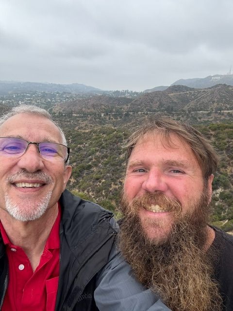 With Dad, Hollywood hills,