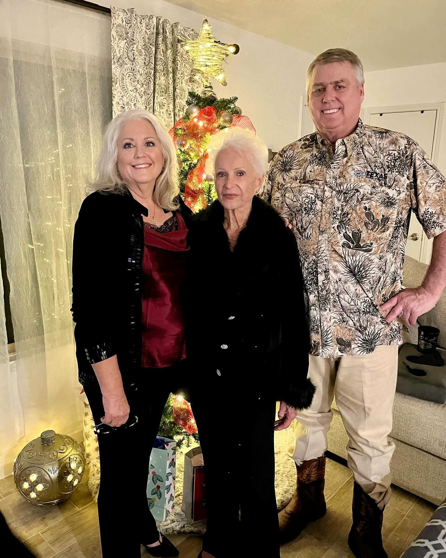 Kaja, Carol and Bob, Christmas 2023, Tolar, Texas