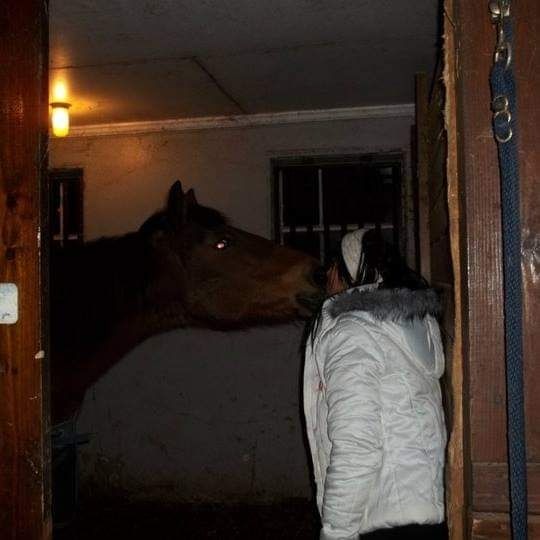A picture of pemm giving mommy kisses.