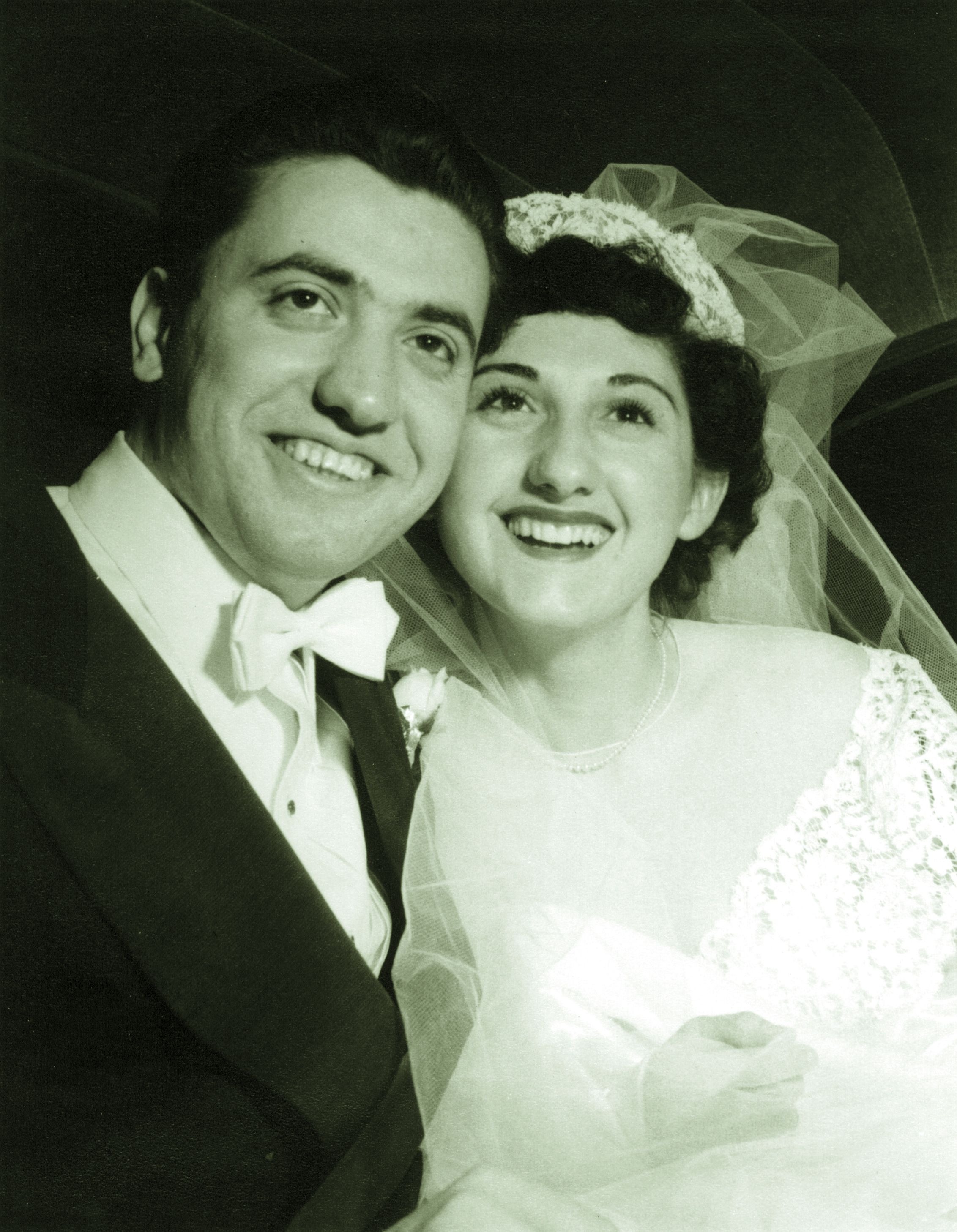 The happy bride and groom.
